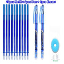 Erasable Pen Set Washable handle Blue Black Color Ink Writing Ballpoint Pens for School Office Stationery Supplies Exam Spare