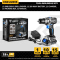 DEKO 20V Brushless Cordless Drill 42N.m Electric Screwdriver & Brushless Wrench 350N.m Electric Impact Wrench(Brushless Series)