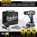 DEKO 20V Brushless Cordless Drill 42N.m Electric Screwdriver & Brushless Wrench 350N.m Electric Impact Wrench(Brushless Series)