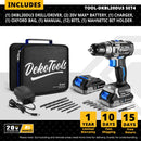 DEKO 20V Brushless Cordless Drill 42N.m Electric Screwdriver & Brushless Wrench 350N.m Electric Impact Wrench(Brushless Series)