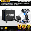DEKO 20V Brushless Cordless Drill 42N.m Electric Screwdriver & Brushless Wrench 350N.m Electric Impact Wrench(Brushless Series)