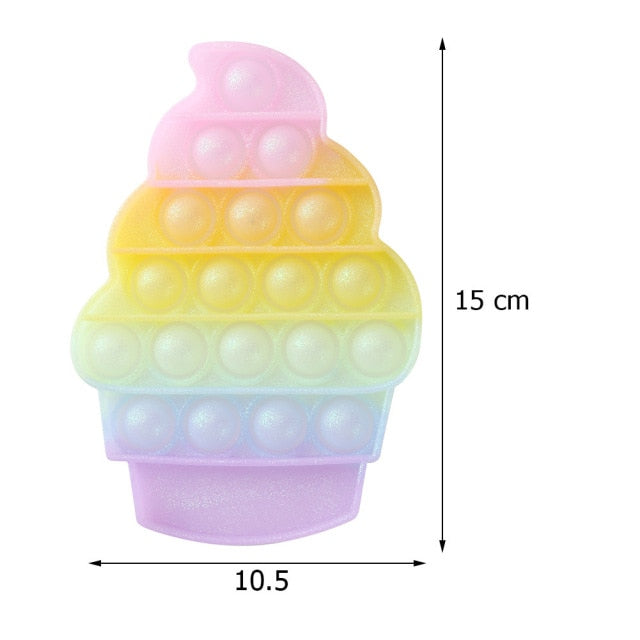 Funny Silicone Glitter Drink Cup Pattern Push Bubble Sensory Toy Hot Antistress Relaxing Fidget Autism Toys for Kids симпл димп