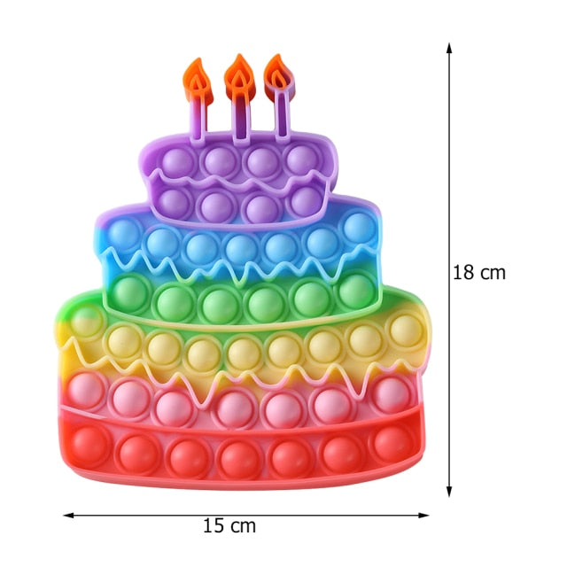 Funny Silicone Glitter Drink Cup Pattern Push Bubble Sensory Toy Hot Antistress Relaxing Fidget Autism Toys for Kids симпл димп