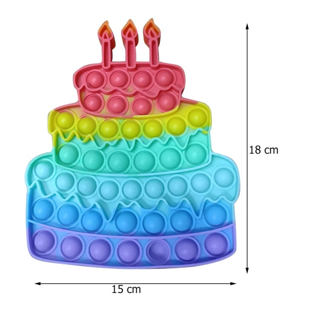 Funny Silicone Glitter Drink Cup Pattern Push Bubble Sensory Toy Hot Antistress Relaxing Fidget Autism Toys for Kids симпл димп