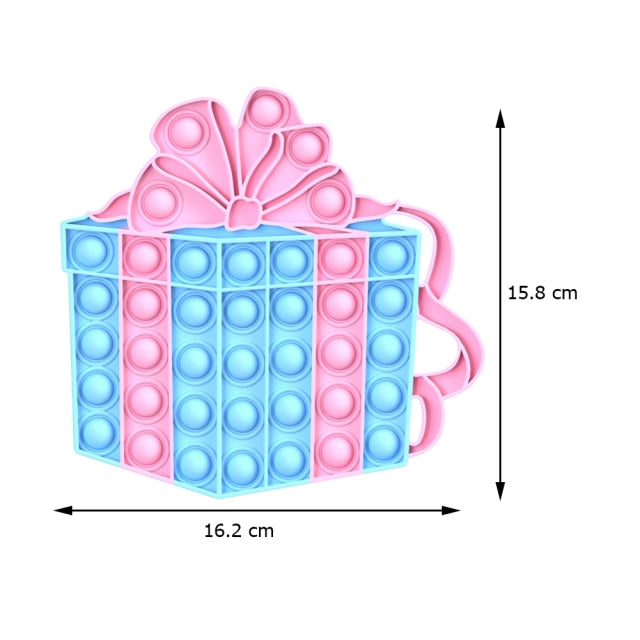 Funny Silicone Glitter Drink Cup Pattern Push Bubble Sensory Toy Hot Antistress Relaxing Fidget Autism Toys for Kids симпл димп