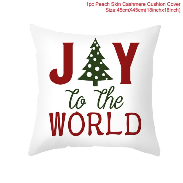 Christmas Cushion Cover Merry Christmas Decorations For Home 2021 Cristmas Ornament Pillow Case Xmas Navidad Gifts New Year 2022