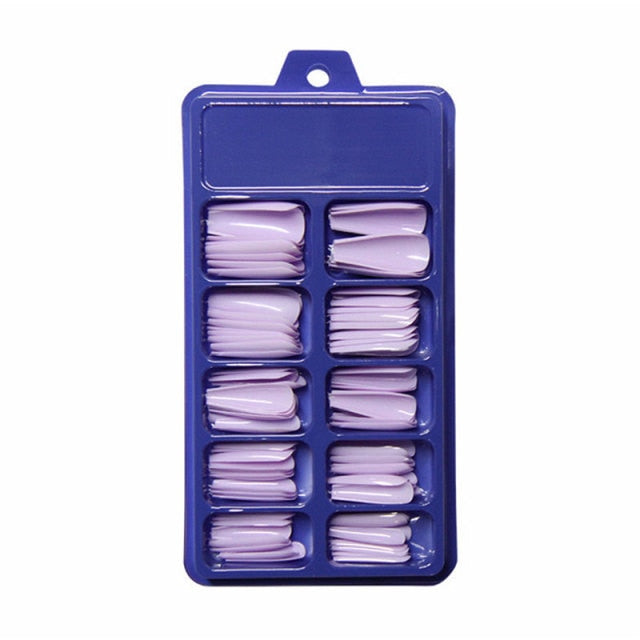 100Pcs Fake Nail Nails Extension Transparent Acrylic Nail Seamless Full/Half Cover Beauty Nail Decor French Nail Manicure Tools