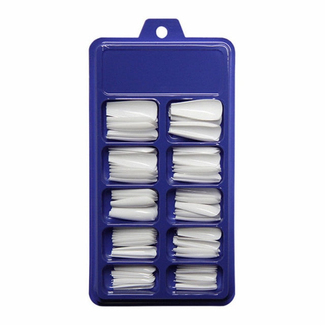 100Pcs Fake Nail Nails Extension Transparent Acrylic Nail Seamless Full/Half Cover Beauty Nail Decor French Nail Manicure Tools