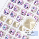 K9 Glass Crystals Crafts Pointback Loose Stones Square Crystals For Clothes Bags DIY Jewelry Decoration Garments Strass
