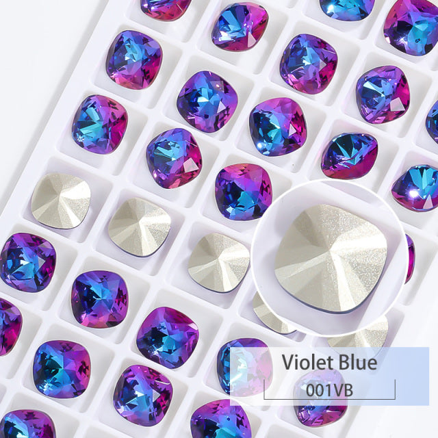 K9 Glass Crystals Crafts Pointback Loose Stones Square Crystals For Clothes Bags DIY Jewelry Decoration Garments Strass