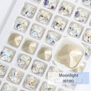 K9 Glass Crystals Crafts Pointback Loose Stones Square Crystals For Clothes Bags DIY Jewelry Decoration Garments Strass