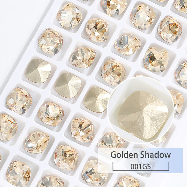 K9 Glass Crystals Crafts Pointback Loose Stones Square Crystals For Clothes Bags DIY Jewelry Decoration Garments Strass