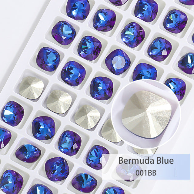 K9 Glass Crystals Crafts Pointback Loose Stones Square Crystals For Clothes Bags DIY Jewelry Decoration Garments Strass