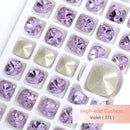 K9 Glass Crystals Crafts Pointback Loose Stones Square Crystals For Clothes Bags DIY Jewelry Decoration Garments Strass