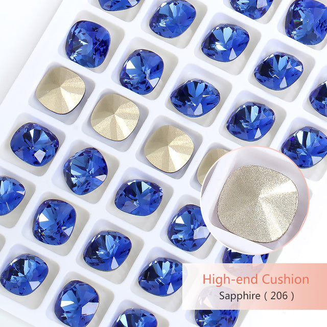 K9 Glass Crystals Crafts Pointback Loose Stones Square Crystals For Clothes Bags DIY Jewelry Decoration Garments Strass