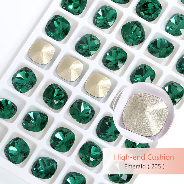 K9 Glass Crystals Crafts Pointback Loose Stones Square Crystals For Clothes Bags DIY Jewelry Decoration Garments Strass