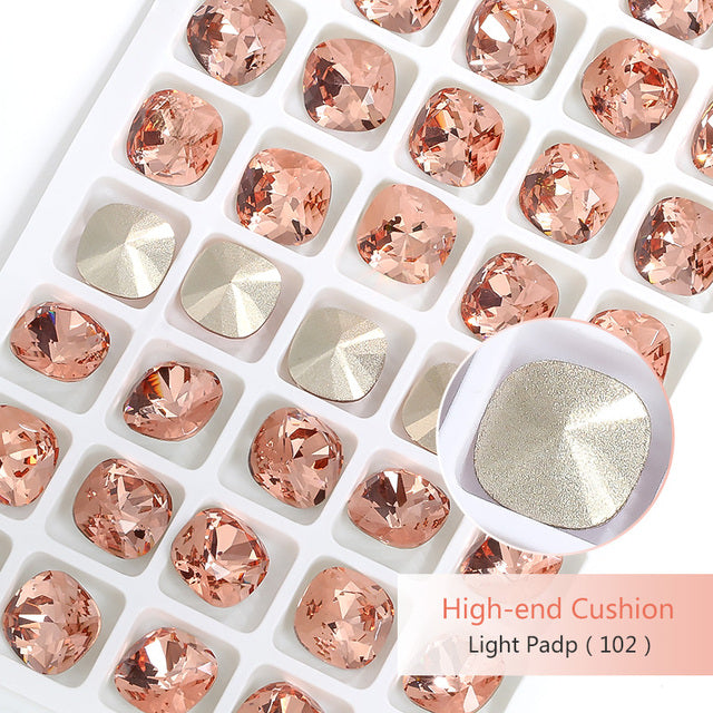 K9 Glass Crystals Crafts Pointback Loose Stones Square Crystals For Clothes Bags DIY Jewelry Decoration Garments Strass