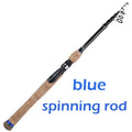 Sougayilang New Telescopic Lure Rod 1.8M 2.1M 2.4M 2.7M Carbon Fiber Cork Wood Handle Spinning Rod Fishing Pole Tackle