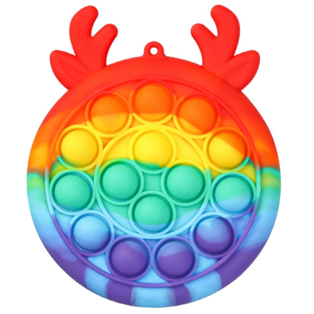 Ice Cream Bubble Toy Rainbow Push Bubble Fidget Toys Sensory Toys Kid Adult Autism Stress Reliever Squeeze Soft Squishy Toy