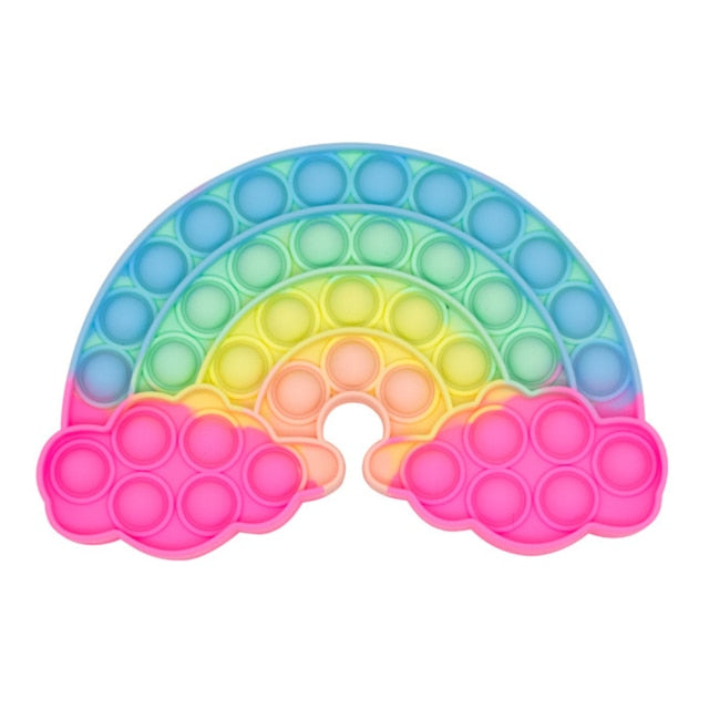 Ice Cream Bubble Toy Rainbow Push Bubble Fidget Toys Sensory Toys Kid Adult Autism Stress Reliever Squeeze Soft Squishy Toy