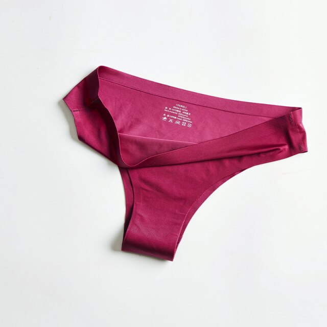 Seamless Panties Women Briefs Nylon Ultra-thin G-string Thongs Low Rise Lingerie Ice Silk Briefs Lady Girls Underwear Plus Size