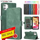 Leather Flip Wallet Case For iPhone 12 13 Mini 11 Pro XS MAX X XR 8 7 6s 6 Plus 5 5s SE 2020 Card Stand Slot Phone Cover Coque