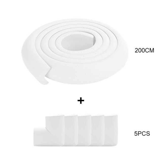 2M Soft Baby Safety Desk Table Edge Guard Strip Security L-Shaped Kids Protection Bumper Edge Angle Home Anti-collision Strip