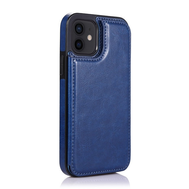 Luxury Wallet Leather Case For iPhone 13 12 Mini Back Flip Coque For iPhone 11 Pro XR XS Max X 6 6s 7 8 Plus Card Slots Cover
