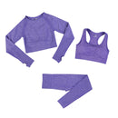 SEVEN SKIN 2/3/5PCS Seamless Women Yoga Set Gym Fitness Sportswear Long Sleeve Crop Top Clothing High Waist Leggings Sport Suits