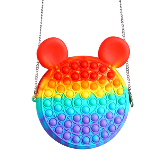 Cute Bag Fidget Toys Reliver Stress Toy Rainbow Push Bubble Simple Dimmer Antistress Toy Children Sensory Game Toy Backpack