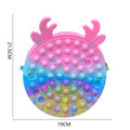 Cute Bag Fidget Toys Reliver Stress Toy Rainbow Push Bubble Simple Dimmer Antistress Toy Children Sensory Game Toy Backpack