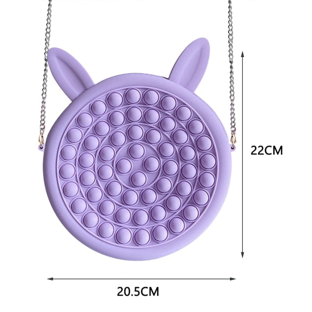 Cute Bag Fidget Toys Reliver Stress Toy Rainbow Push Bubble Simple Dimmer Antistress Toy Children Sensory Game Toy Backpack