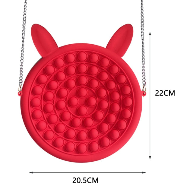 Cute Bag Fidget Toys Reliver Stress Toy Rainbow Push Bubble Simple Dimmer Antistress Toy Children Sensory Game Toy Backpack