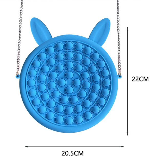 Cute Bag Fidget Toys Reliver Stress Toy Rainbow Push Bubble Simple Dimmer Antistress Toy Children Sensory Game Toy Backpack