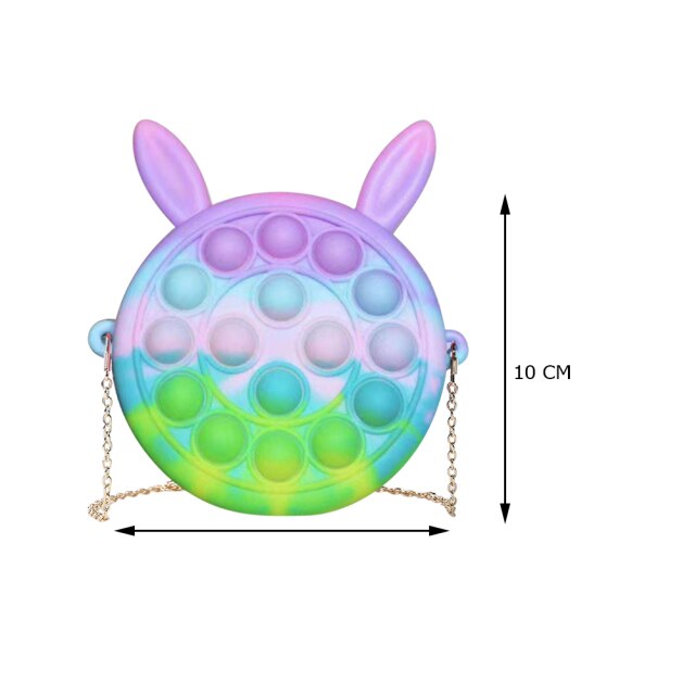 Cute Bag Fidget Toys Reliver Stress Toy Rainbow Push Bubble Simple Dimmer Antistress Toy Children Sensory Game Toy Backpack