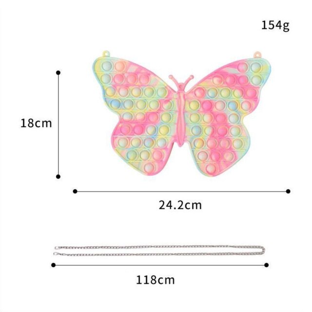 Cute Bag Fidget Toys Reliver Stress Toy Rainbow Push Bubble Simple Dimmer Antistress Toy Children Sensory Game Toy Backpack