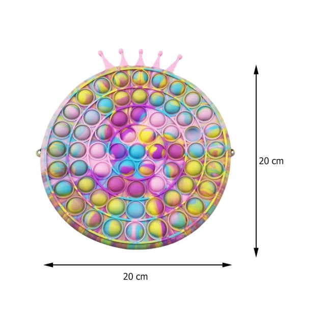 Cute Bag Fidget Toys Reliver Stress Toy Rainbow Push Bubble Simple Dimmer Antistress Toy Children Sensory Game Toy Backpack