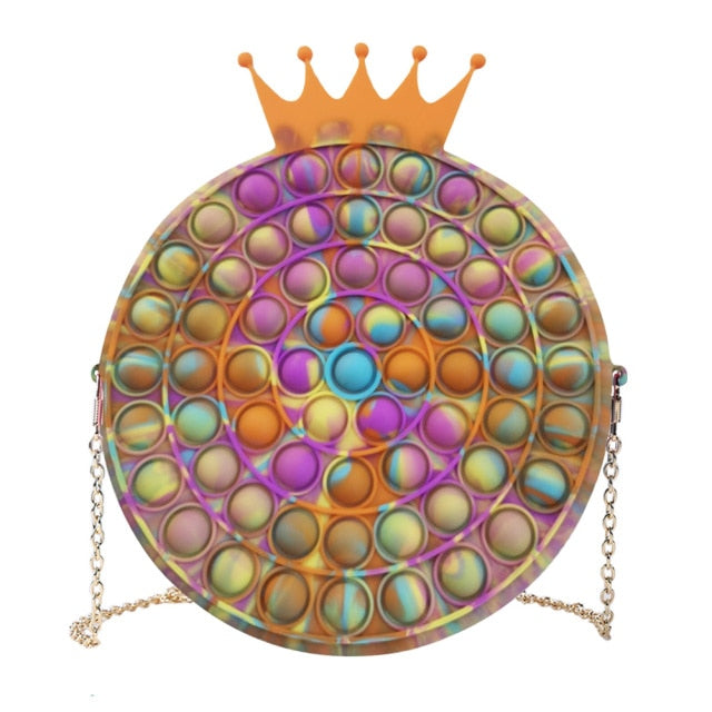 Cute Bag Fidget Toys Reliver Stress Toy Rainbow Push Bubble Simple Dimmer Antistress Toy Children Sensory Game Toy Backpack