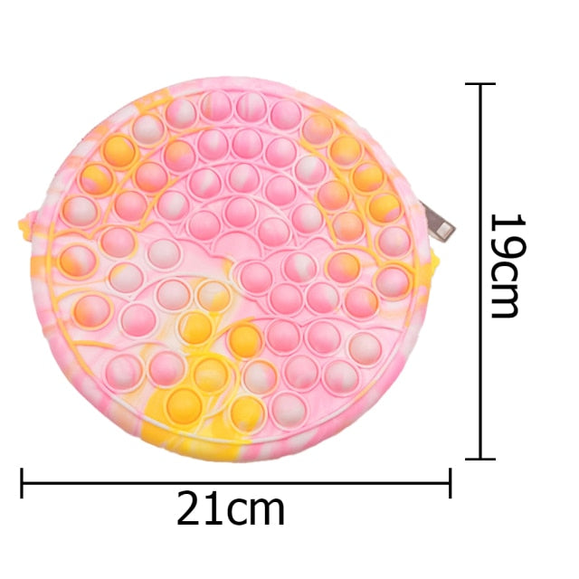 Cute Bag Fidget Toys Reliver Stress Toy Rainbow Push Bubble Simple Dimmer Antistress Toy Children Sensory Game Toy Backpack