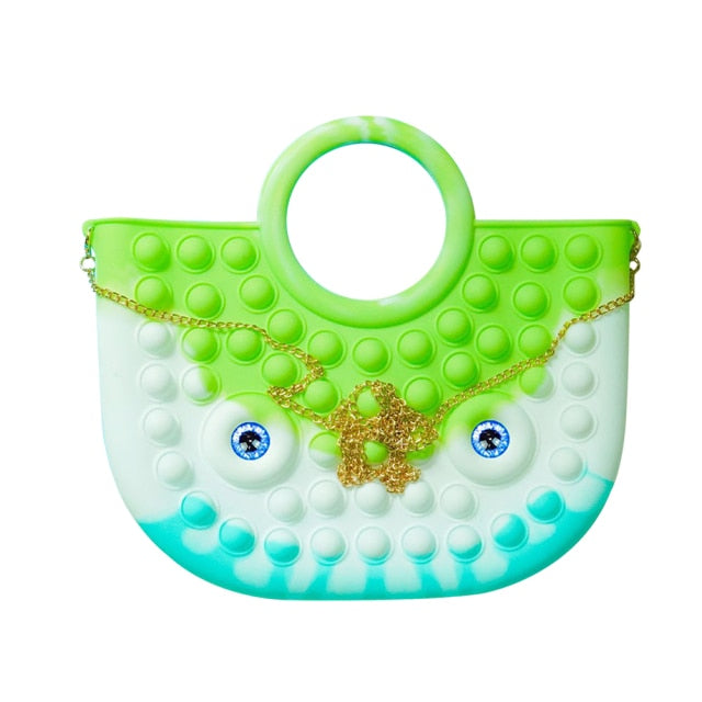 Cute Bag Fidget Toys Reliver Stress Toy Rainbow Push Bubble Simple Dimmer Antistress Toy Children Sensory Game Toy Backpack