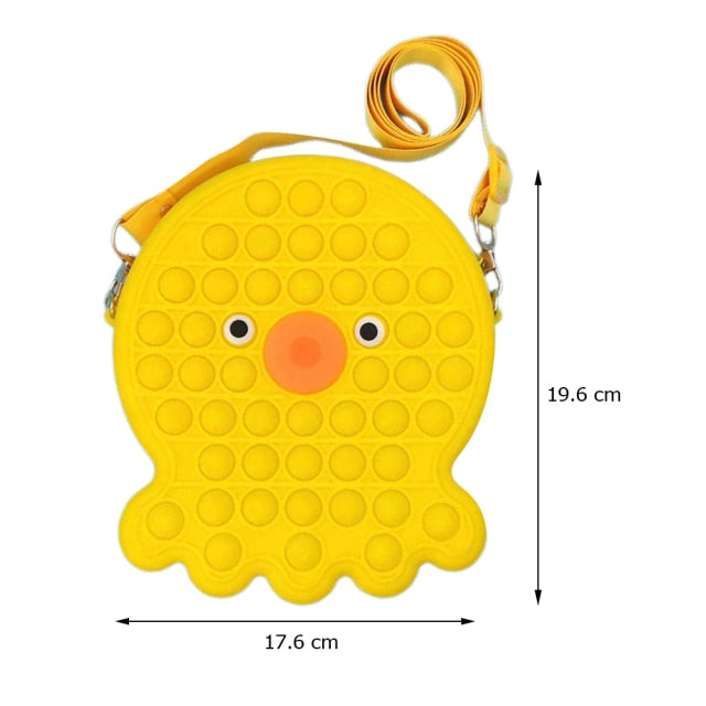 Cute Bag Fidget Toys Reliver Stress Toy Rainbow Push Bubble Simple Dimmer Antistress Toy Children Sensory Game Toy Backpack