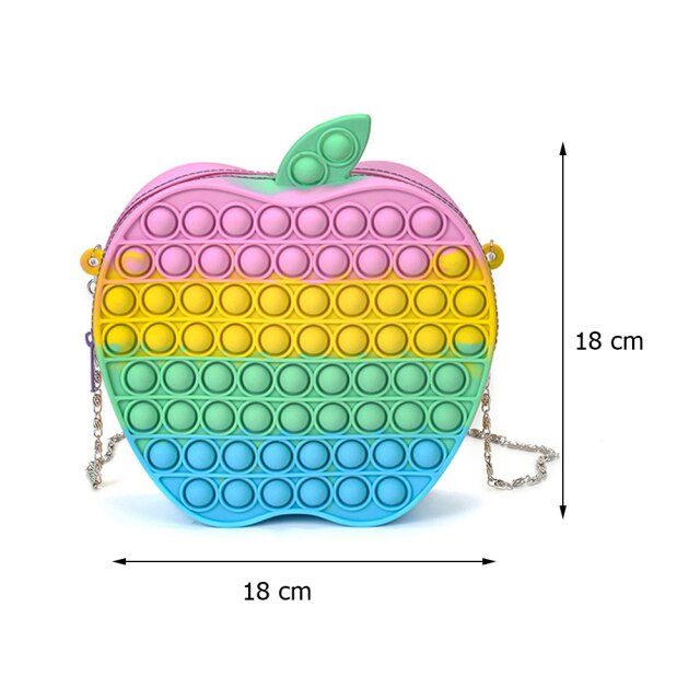 Cute Bag Fidget Toys Reliver Stress Toy Rainbow Push Bubble Simple Dimmer Antistress Toy Children Sensory Game Toy Backpack