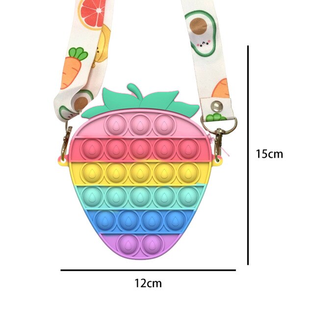 Cute Bag Fidget Toys Reliver Stress Toy Rainbow Push Bubble Simple Dimmer Antistress Toy Children Sensory Game Toy Backpack