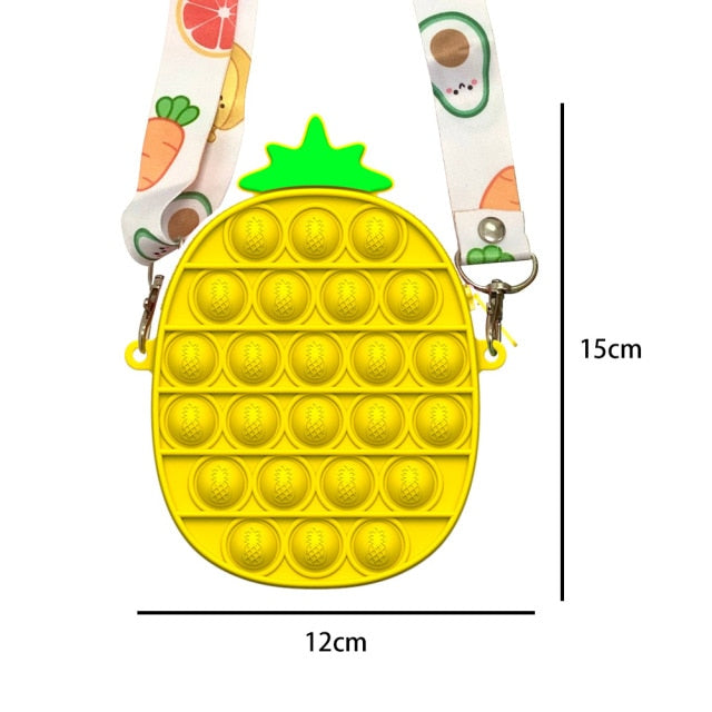 Cute Bag Fidget Toys Reliver Stress Toy Rainbow Push Bubble Simple Dimmer Antistress Toy Children Sensory Game Toy Backpack