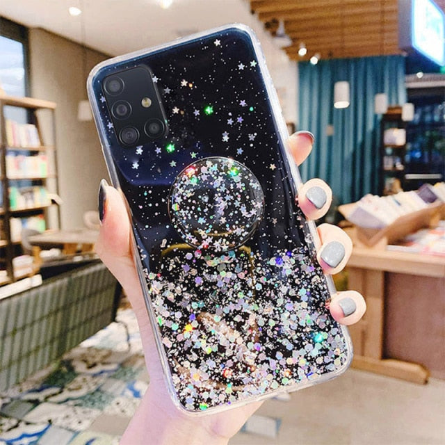 Bling Glitter Case For Samsung A51 Cases Galaxy A52 A50 A70 A71 A21s S20 Plus FE S21 Ultra S10 A32 A31 S9 A12 A72 A20e A41 Cover