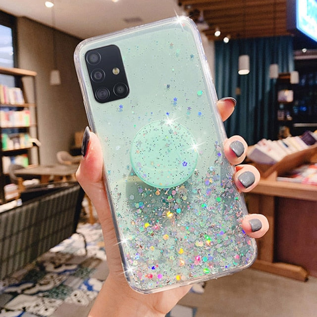 Bling Glitter Case For Samsung A51 Cases Galaxy A52 A50 A70 A71 A21s S20 Plus FE S21 Ultra S10 A32 A31 S9 A12 A72 A20e A41 Cover