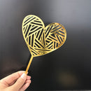 Flowers Cake Topper Happy Birthday Gold Silver Birthday Party Cake Insert Acrylic Cake Decoration Wedding Cakes Dessert Decor