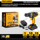 DEKO Banger 12V Loner 16V Sharker 20V Cordless Drill with LED Light Electric Screwdriver with Lithium Battery Mini Power Driver