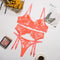 Bra and Panty Set Women Underwear Lace Lingerie 3pcs Open Cup See Through Thong Floral Embroidery Underwear Transparent Bra Set