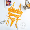 Bra and Panty Set Women Underwear Lace Lingerie 3pcs Open Cup See Through Thong Floral Embroidery Underwear Transparent Bra Set
